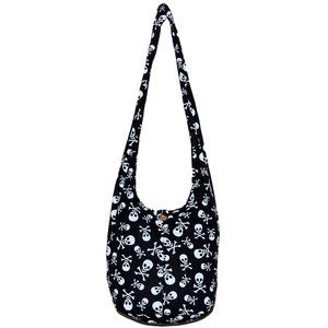 Skull Bohemian Boho Hobo Hiie Gothic Crossbody Bag Purse 33" Black Black :')